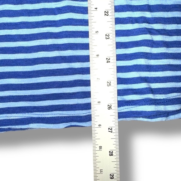 TALBOTS Grosgrain Trim Stripe Tee - Blue Twilight /Vista Blue Plus 1X - Picture 12 of 12